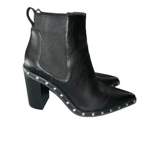 Charles David Dodger 7M black with silver rivets pointed‎ toe ankle boots